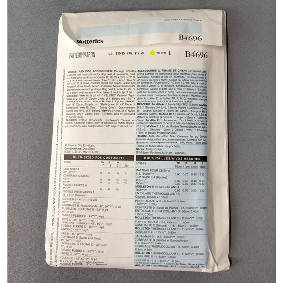 Butterick #B4696 Sewing Pattern Misses & Dog Accessories UNCUT - Picture 3 of 4